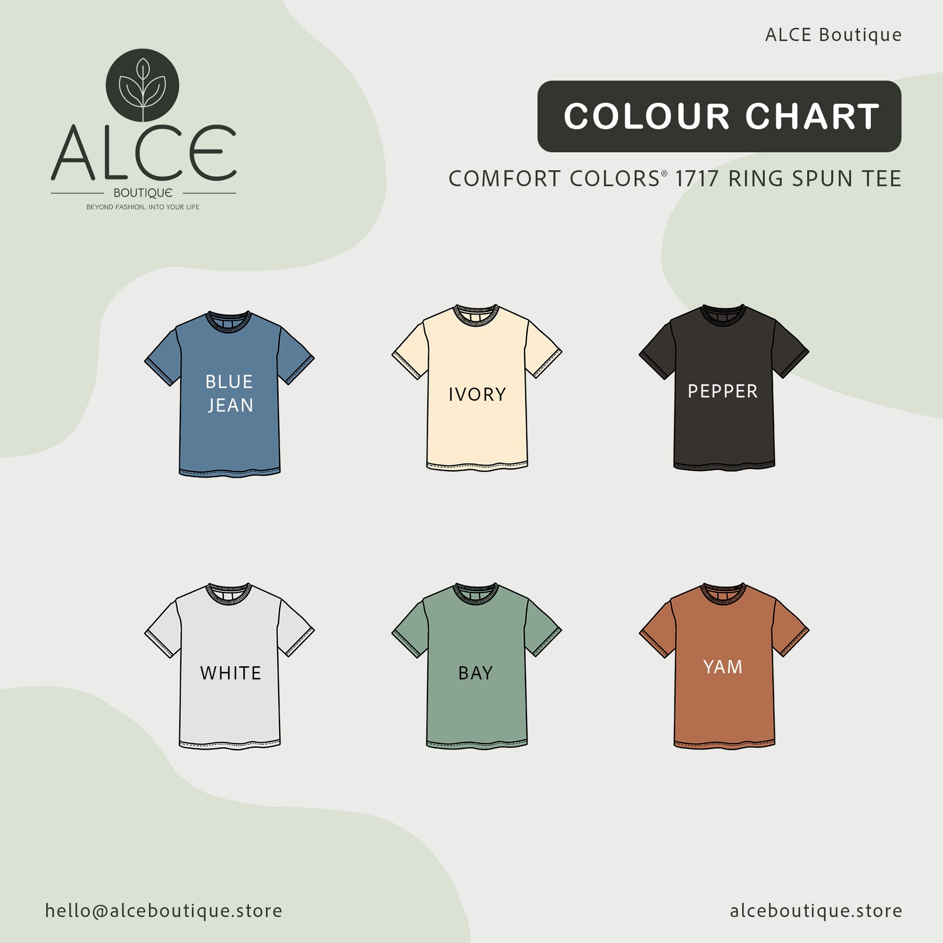 Comfort colors 1717 - Colour Chart